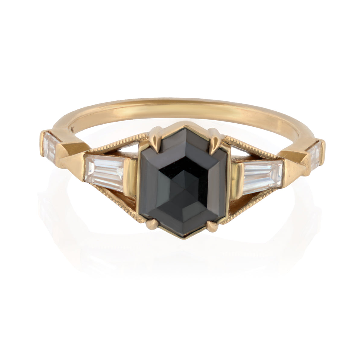 Hexagon Obel Ring - Black Diamond (1.6ct)