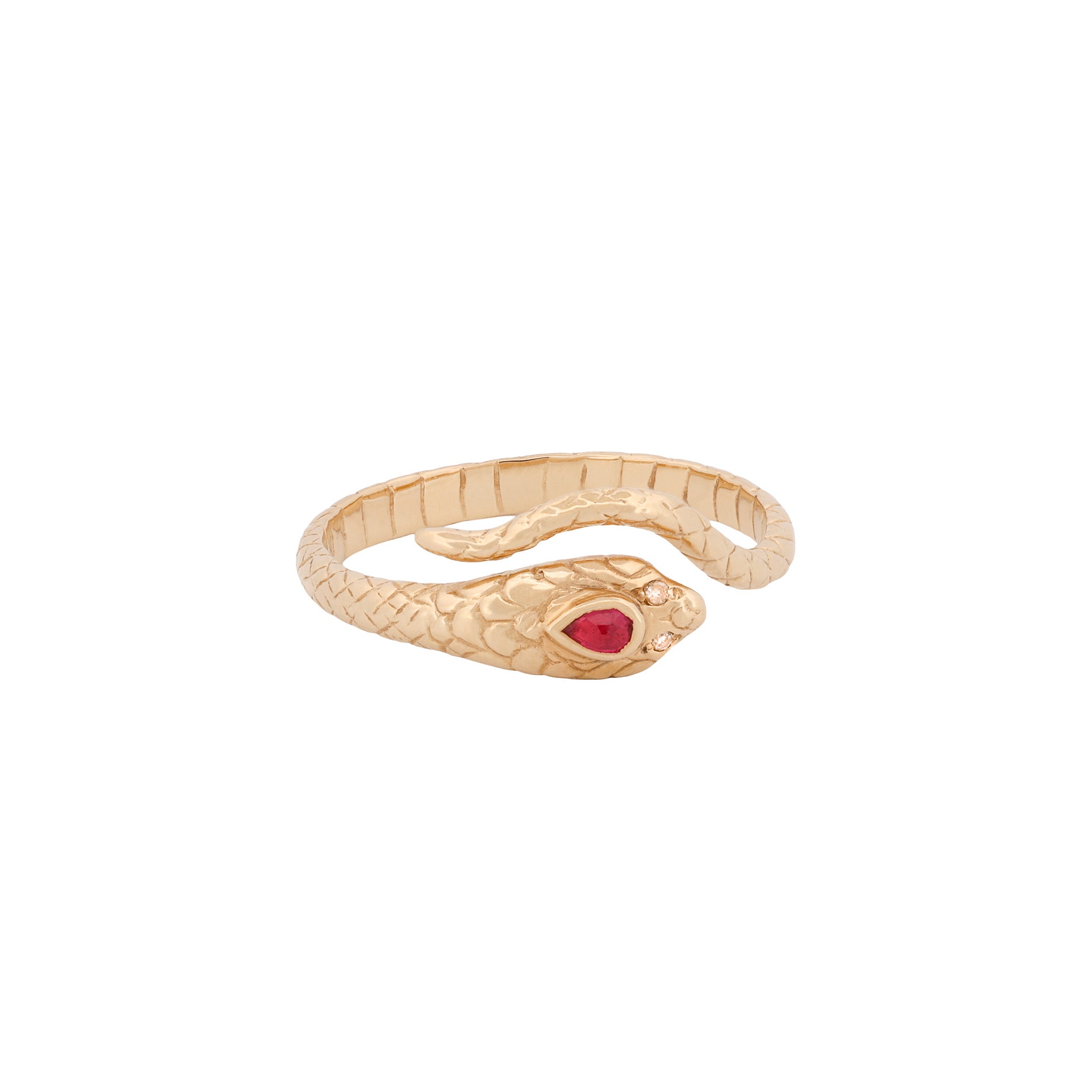 Coiled Cobra Ring - Colored Gemstone