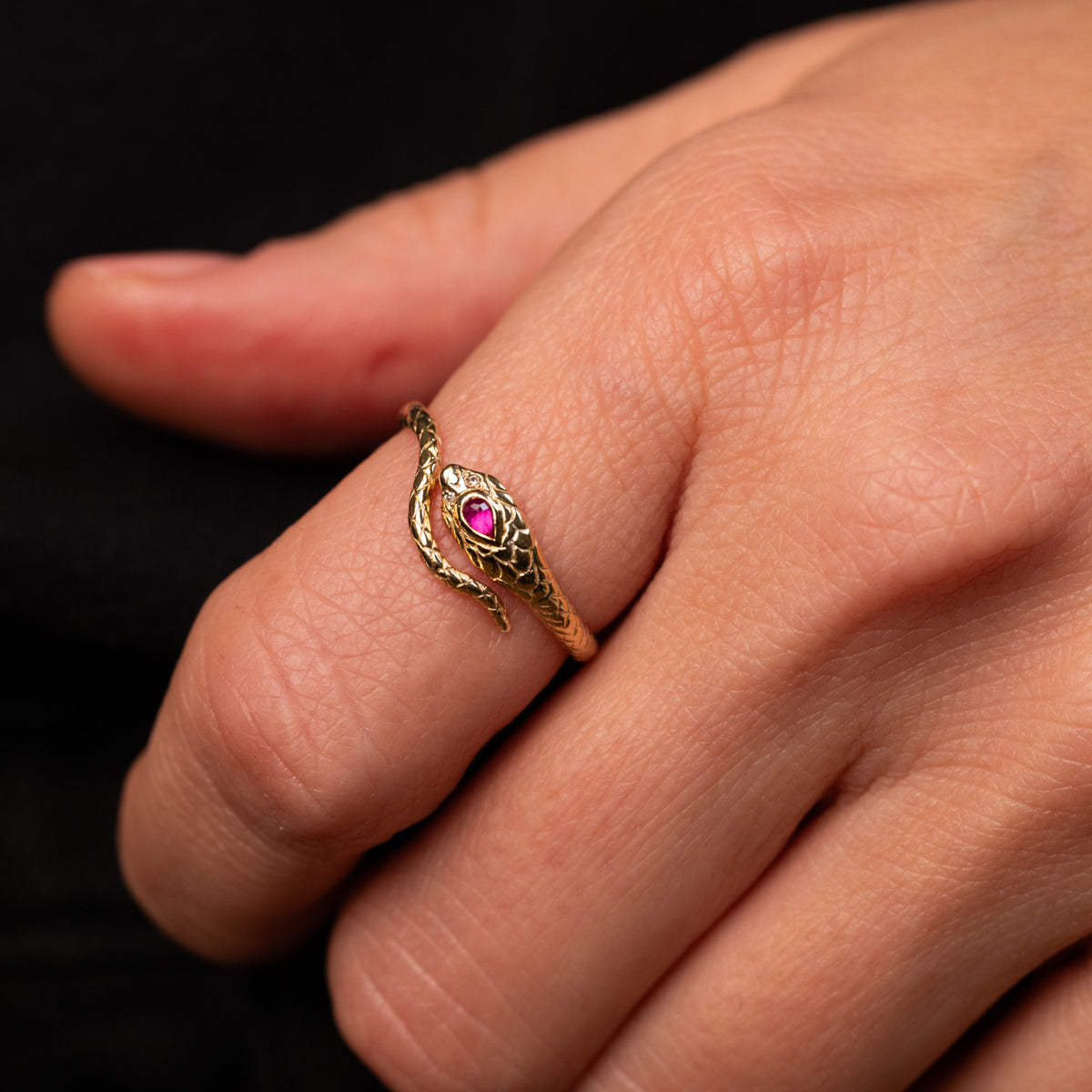 Coiled Cobra Ring - Colored Gemstone