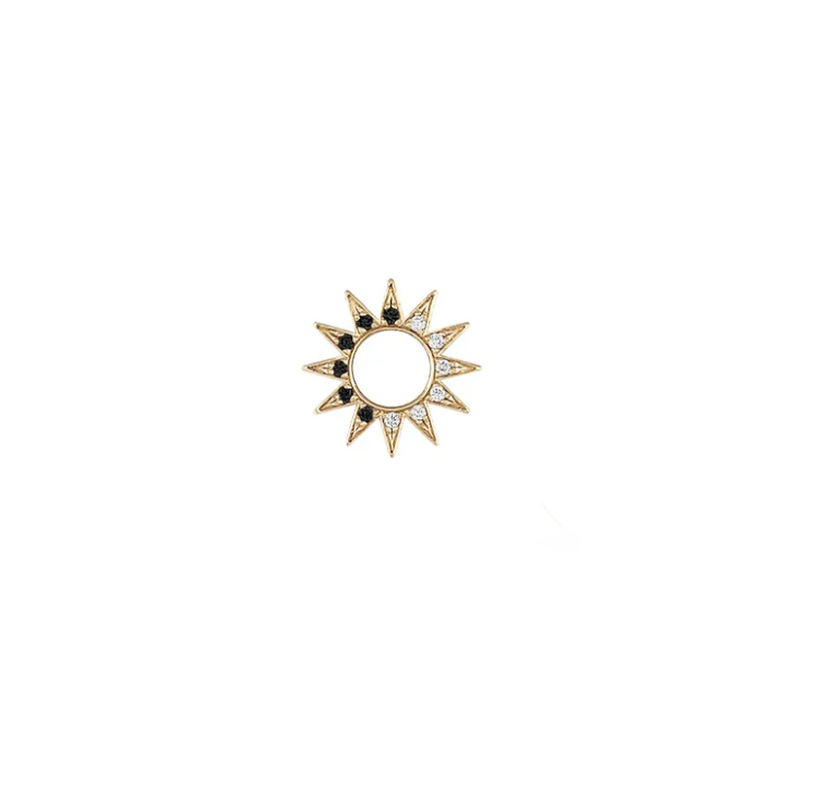 Baby Spur Charm - White & Black Diamond