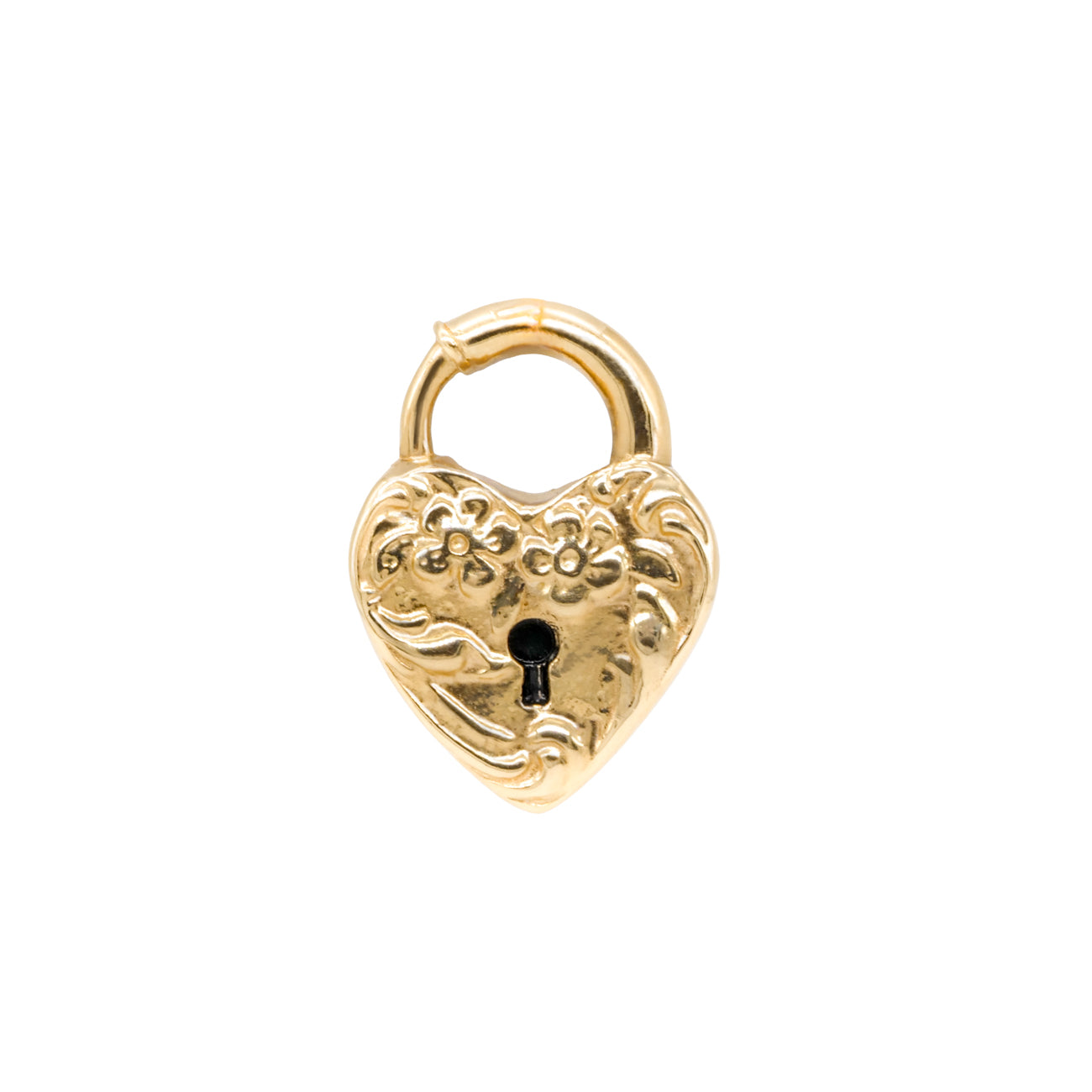 Forget-Me-Not Heart Lock Charm (G)