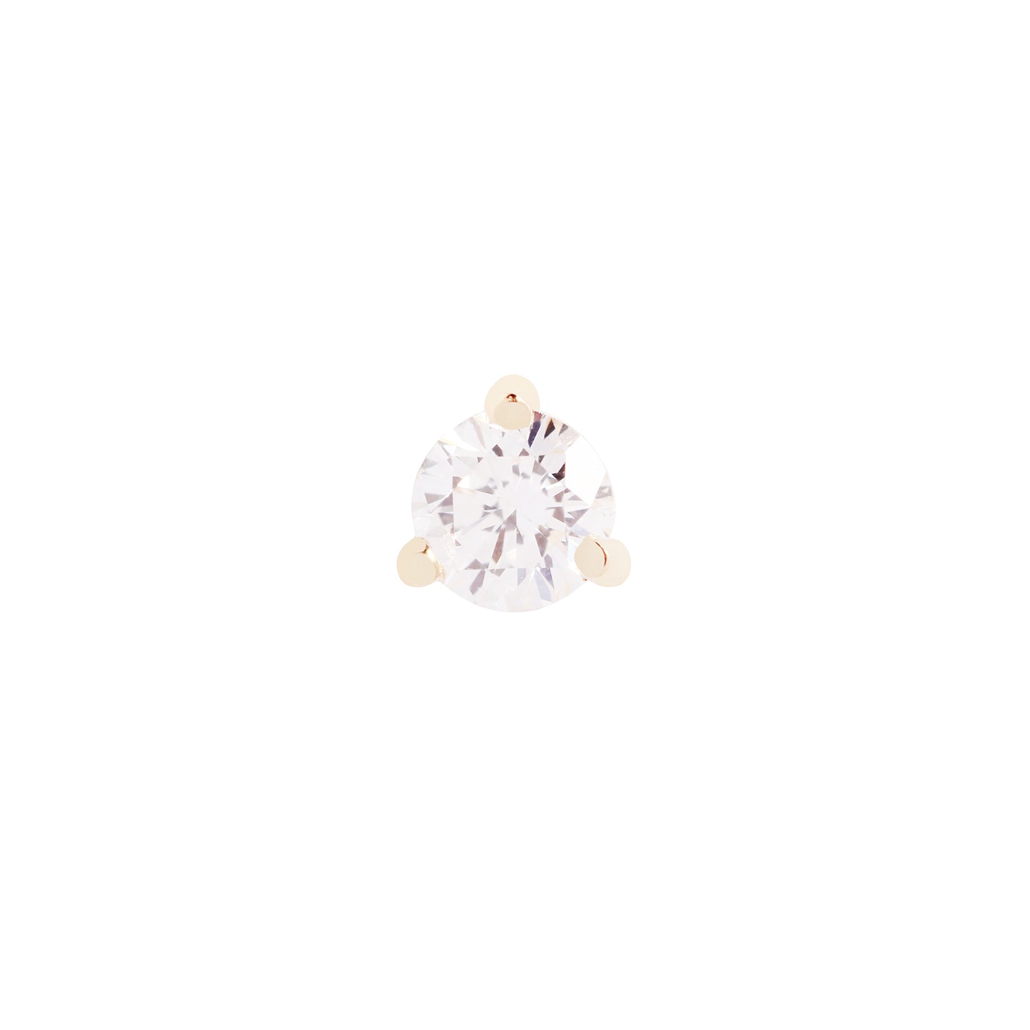 3 Prong Round - White Diamond (2mm)