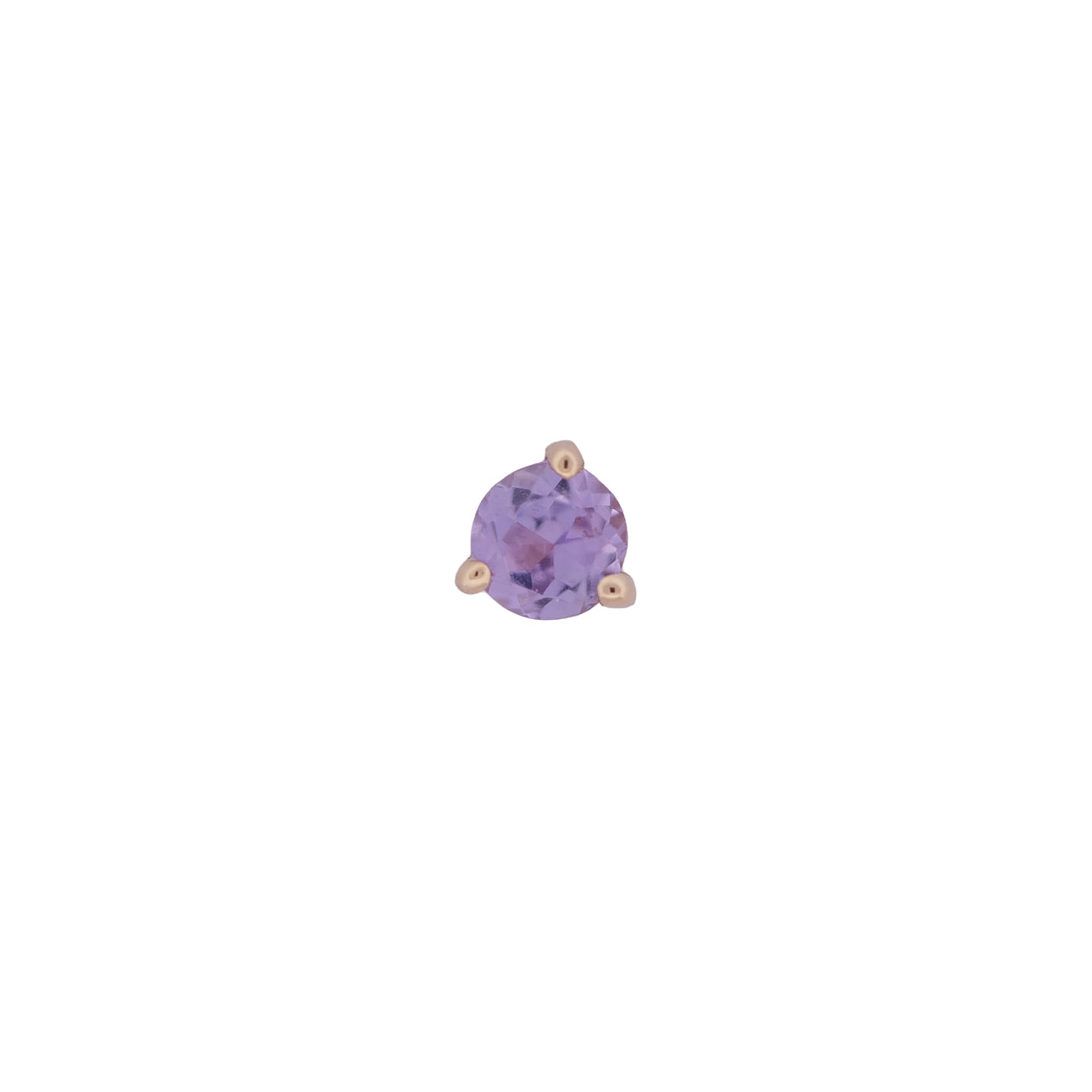 Fiat Lux 3 Prong Round (2mm) features a small colored gem set in 14K gold—ideal for elegant piercing jewelry.