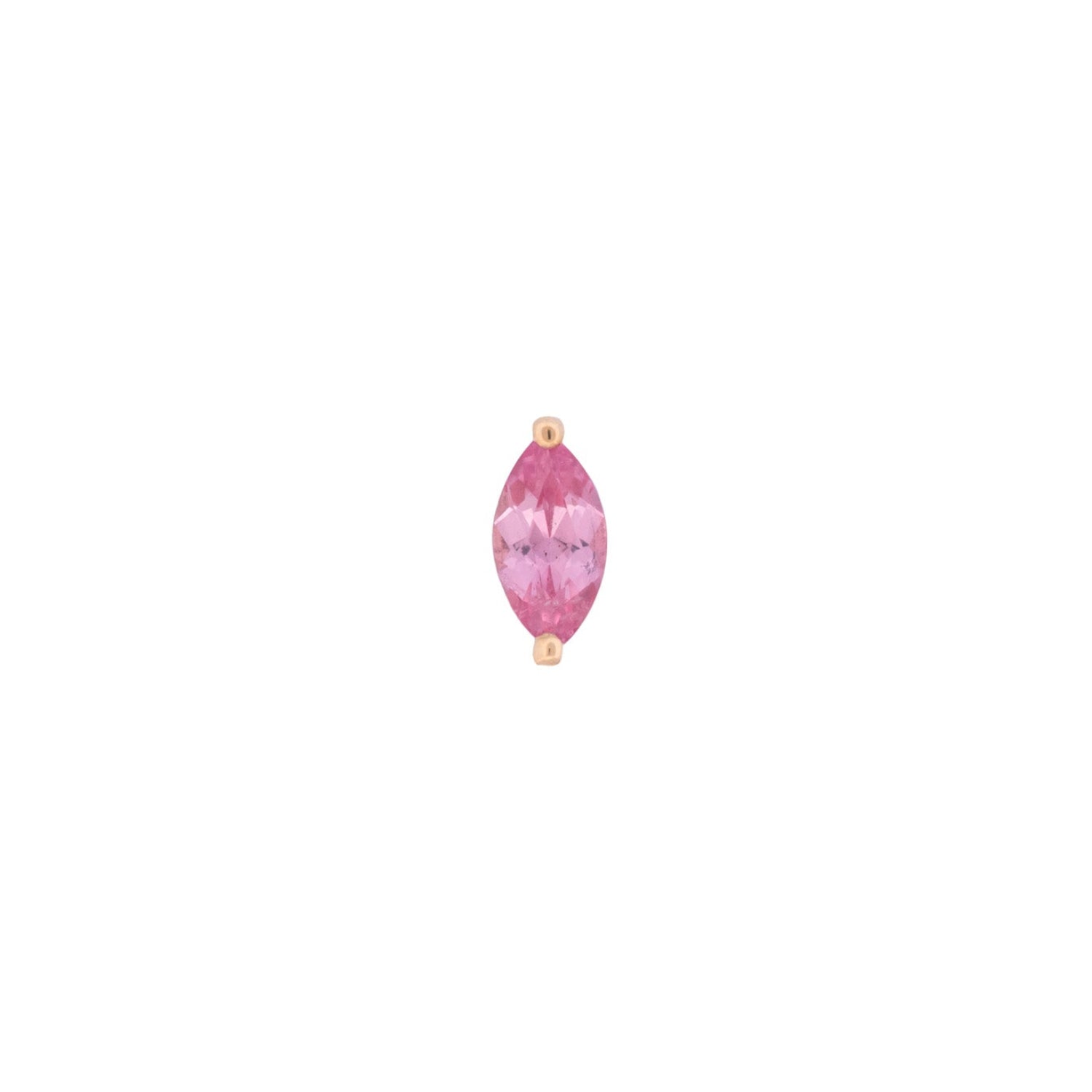 The Fiat Lux Grande Marquise Prong (4x2mm) colored stone labret jewelry shown on a white background.