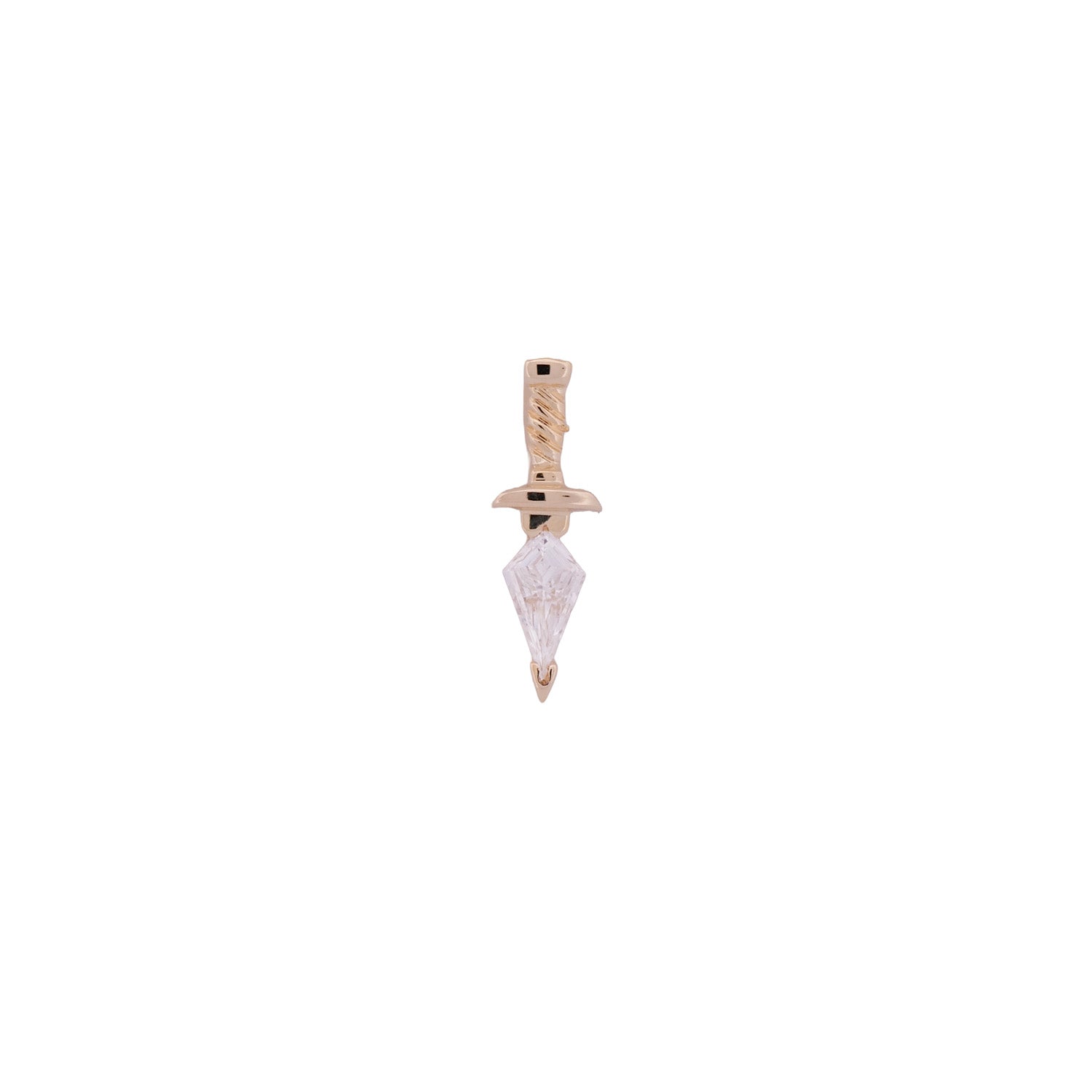 Fiat Lux Kite Dagger Stud with textured handle and diamond flatback blade, shown on a white background.