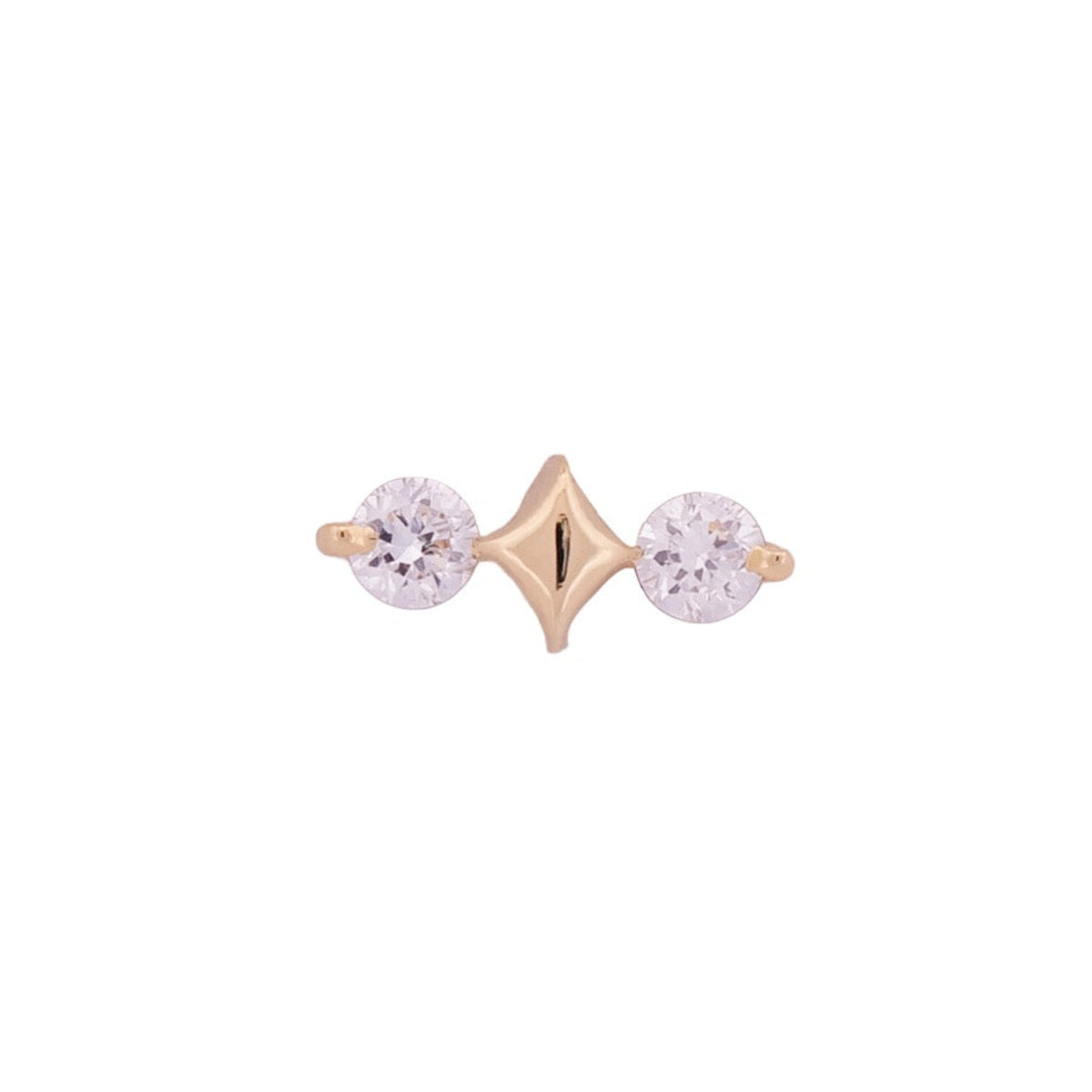 Fiat Lux Orion Star Arc - White Diamond (1.5mm) 14K gold flatback stud earring on a white background.