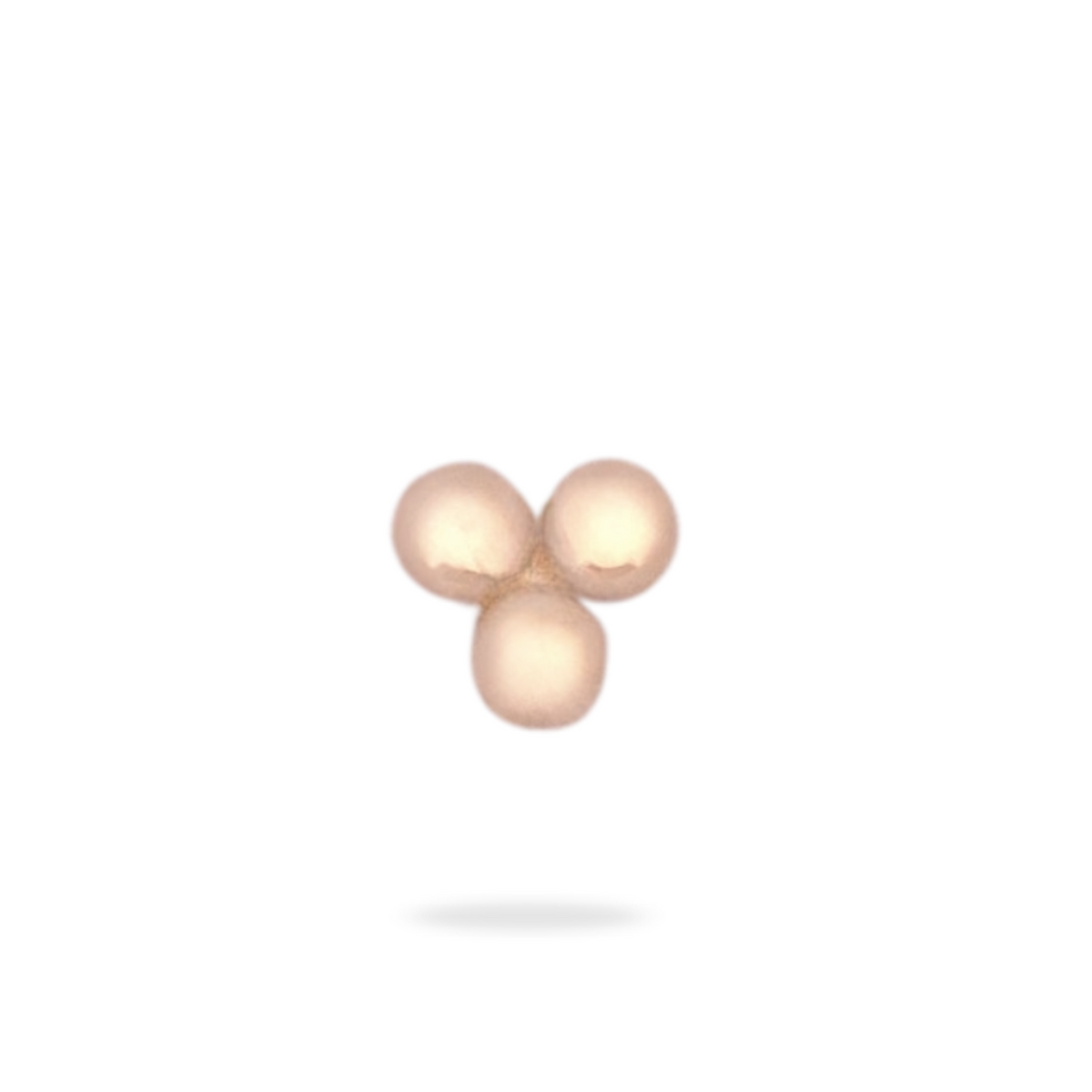 Three 1.5mm bead cluster by Fiat Lux: round, pinkish-beige spheres, resembling gold beads on white background.