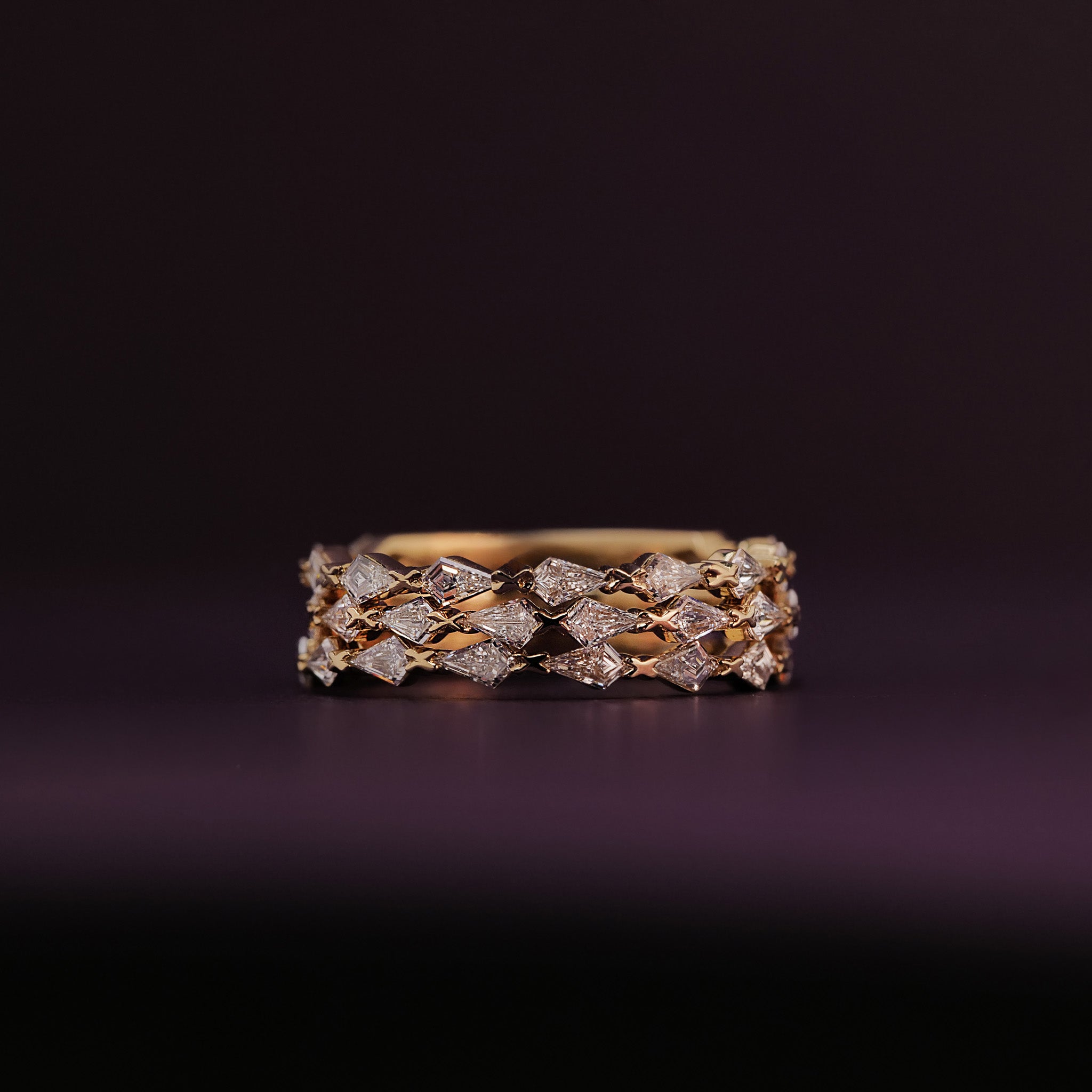 Petite Centered Kite Ring - White Diamond