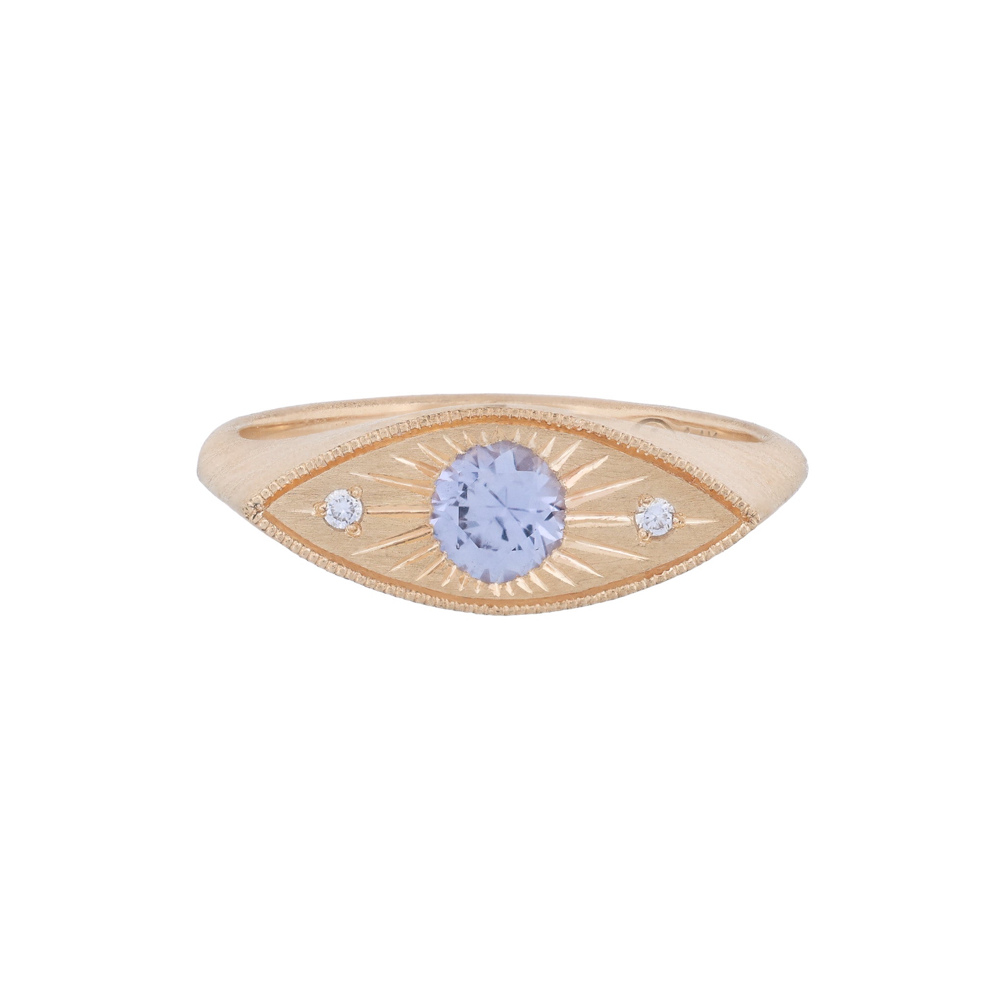 Petite Brilliant Third Eye Ring - Lavender Sapphire (0.45ct)