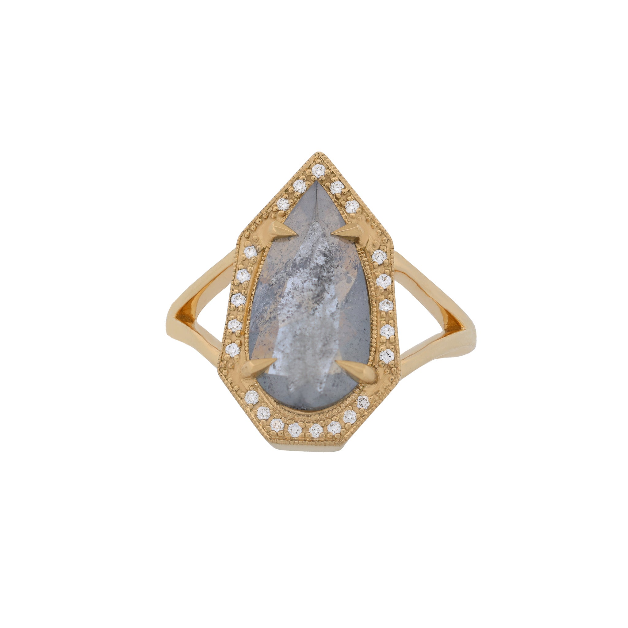 Grande Phoebe Ring - Soft Grey Salt & Pepper Diamond (2.34ct)