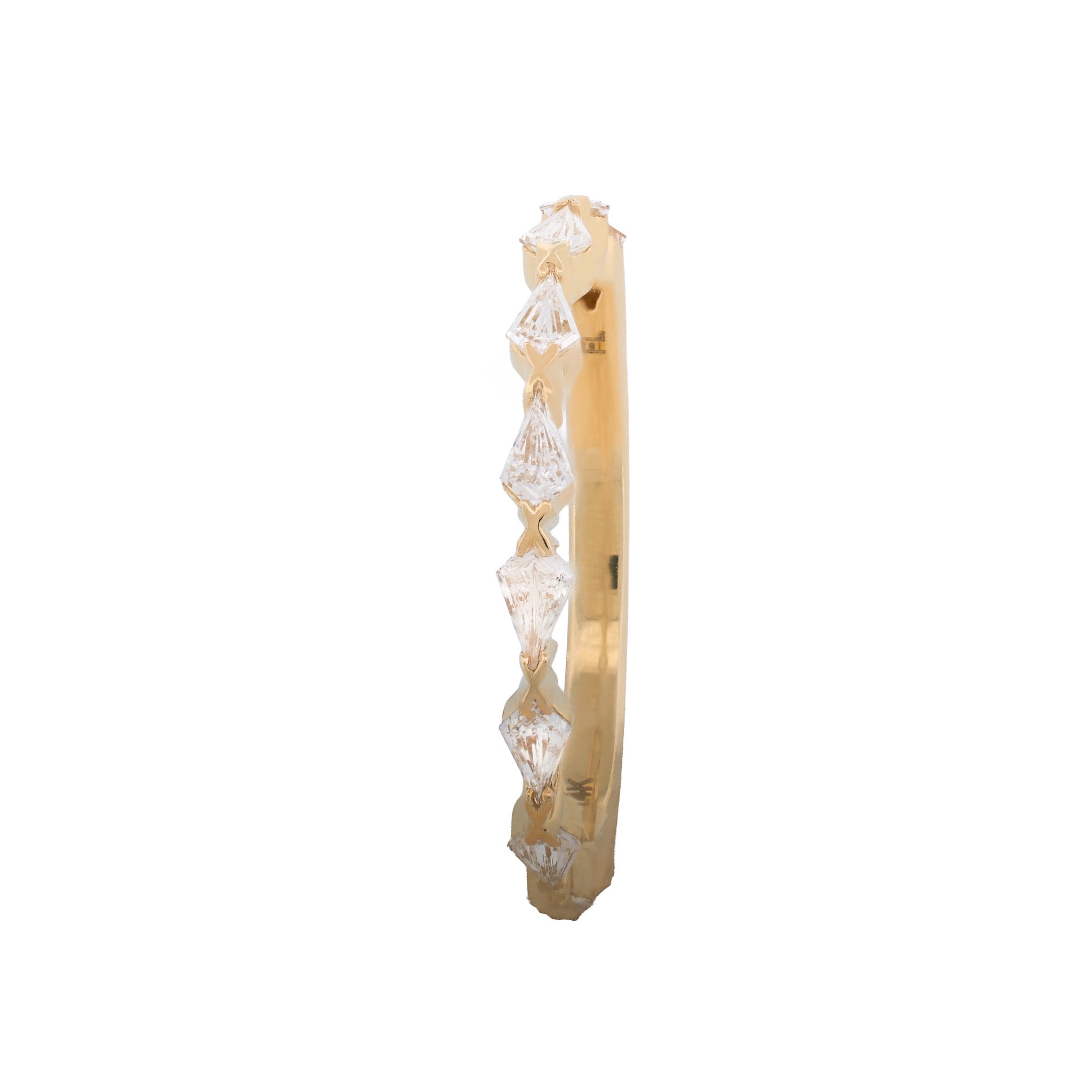 Petite Centered Kite Ring - White Diamond