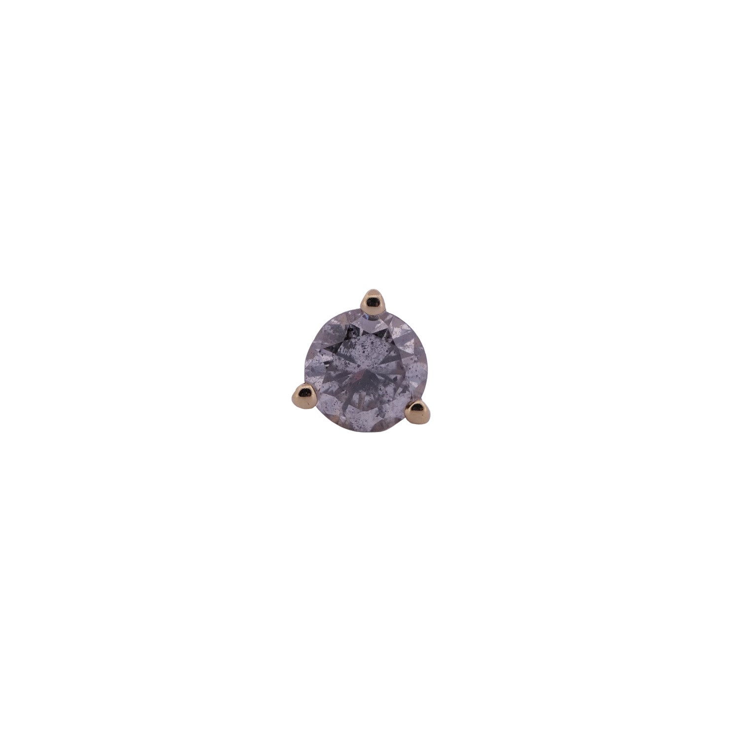 A 3mm colored gem in a gold three-prong flatback by Fiat Lux, shown on a white background.