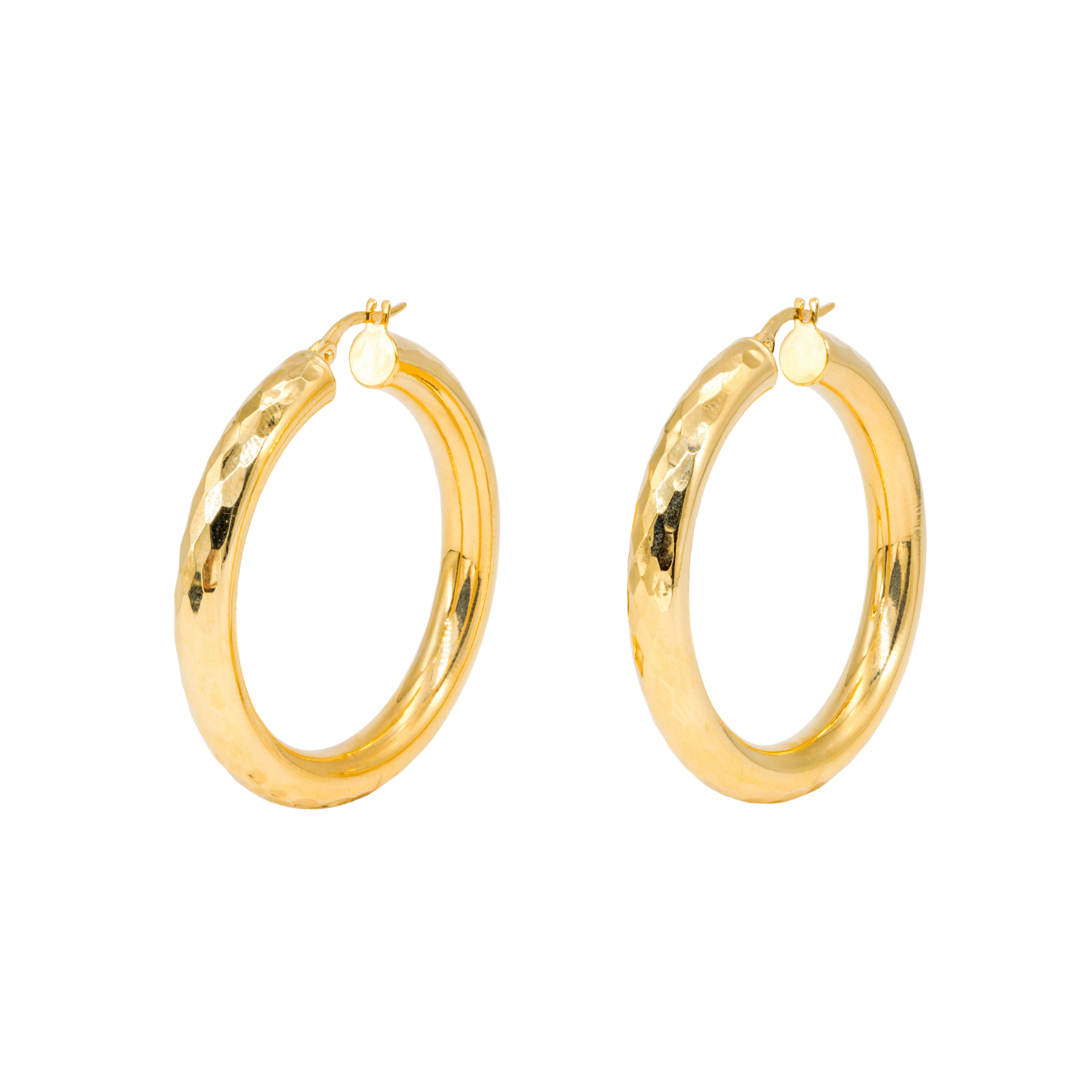 Grande Faceted Hoops - 30mm