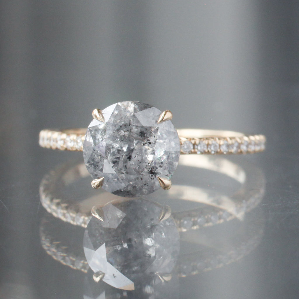 Solitaire Ring - Salt & Pepper Diamond