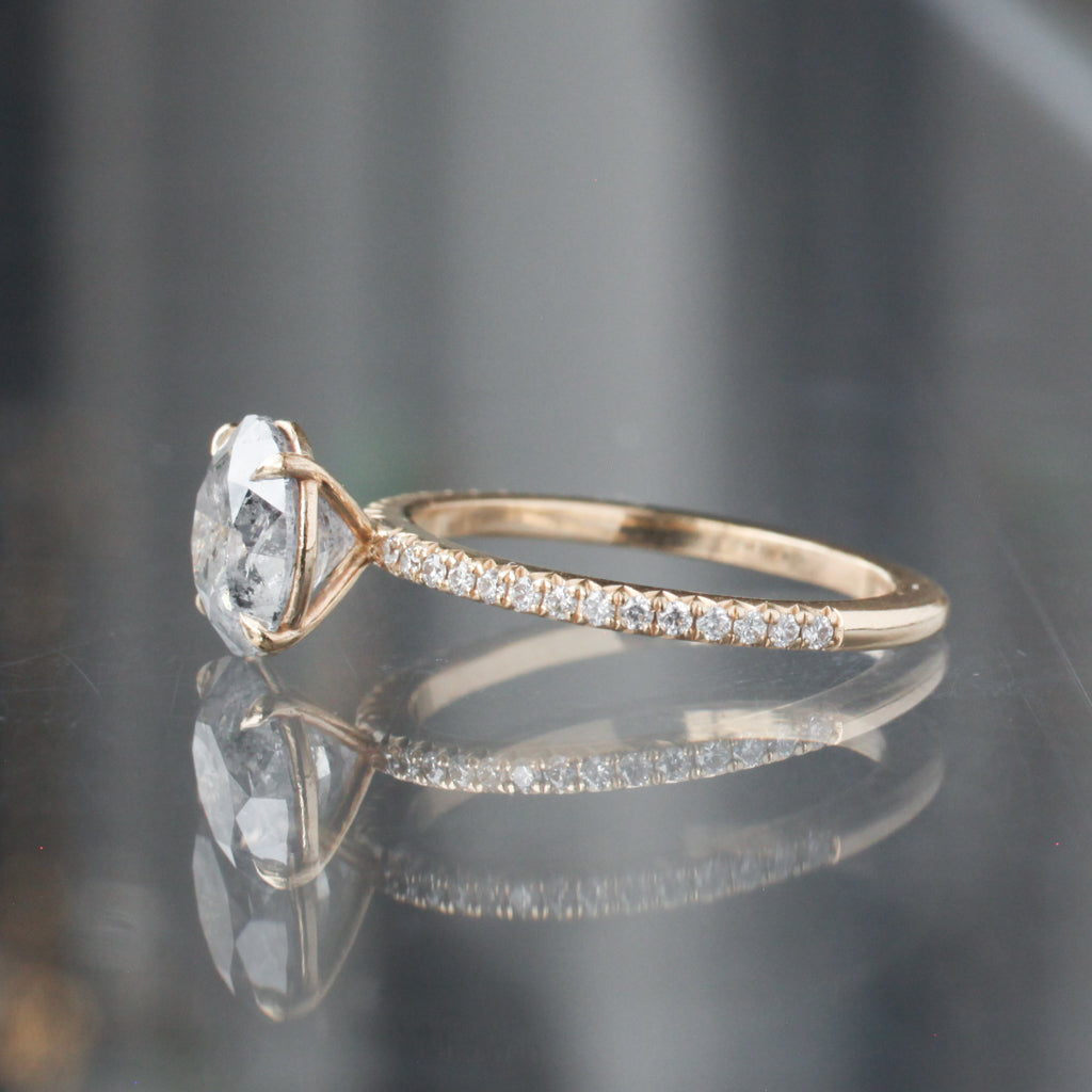 Solitaire Ring - Salt & Pepper Diamond