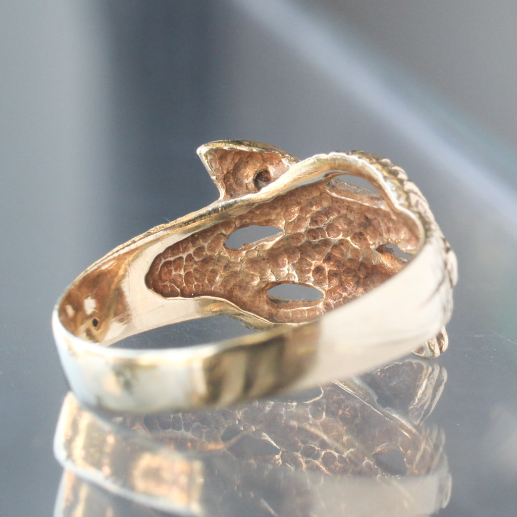 Vintage Garnet Double Snake Ring