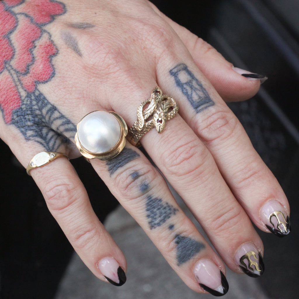Mid Century Mabe Pearl Ring