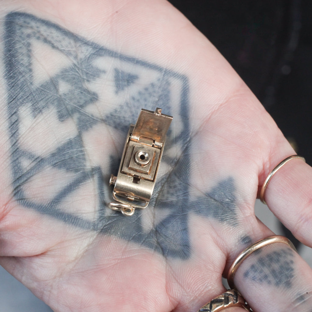 Vintage Articulated Folding Camera Charm