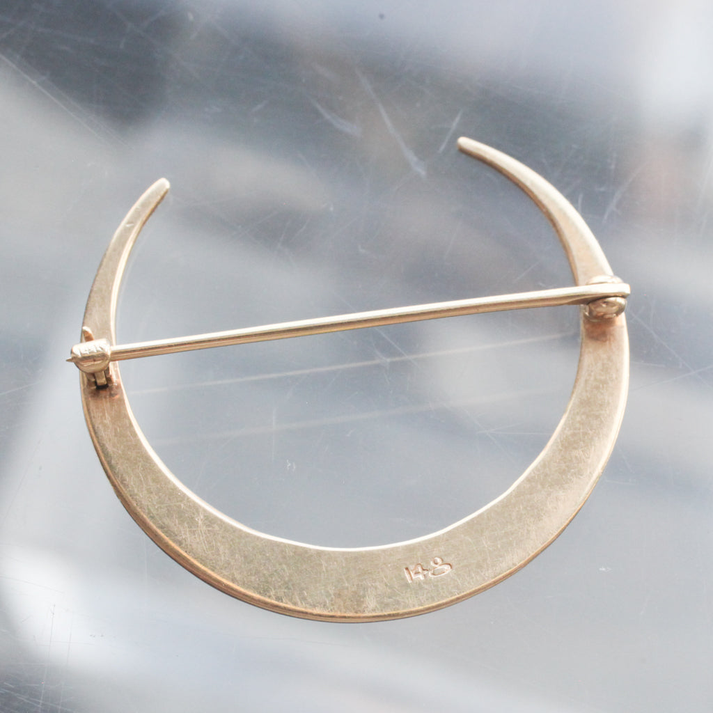 Vintage Crescent Moon Brooch