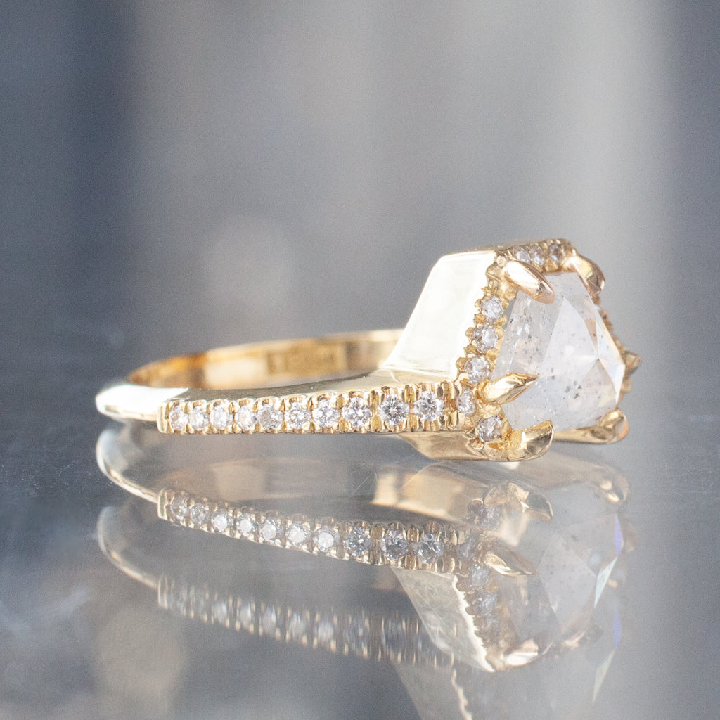 Shield Icy Salt & Pepper Diamond Theodora Ring