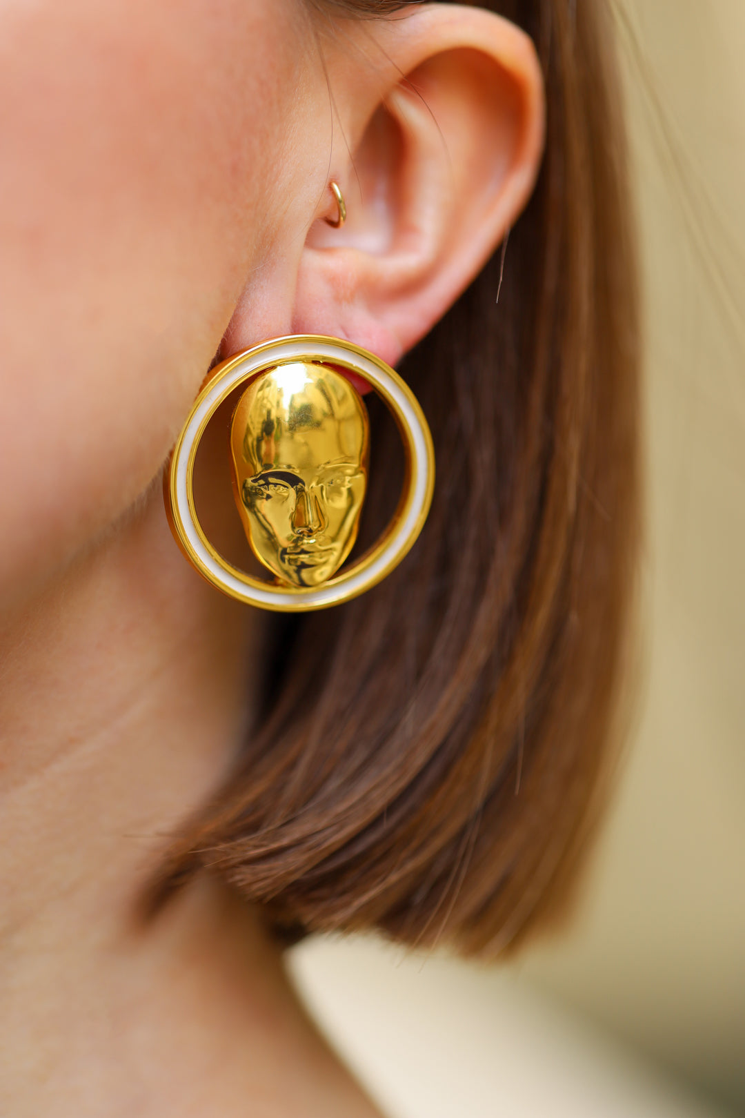 Circle Face Earrings