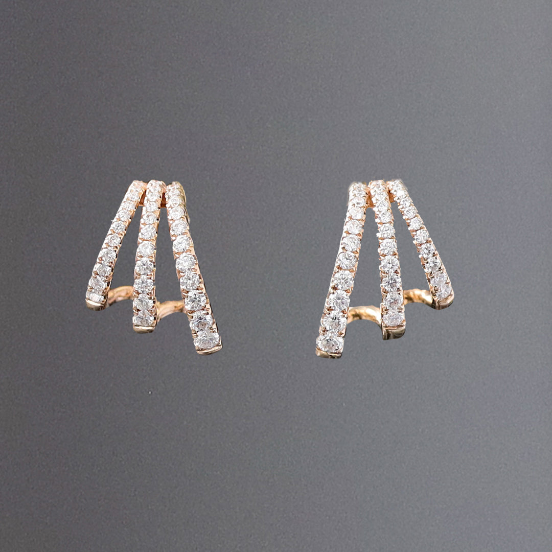Graduated 3 Row Pavé Stud