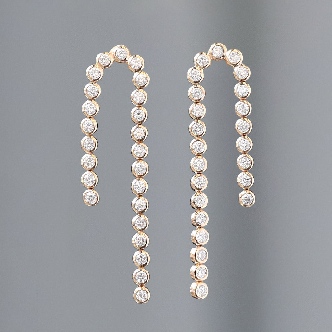 Long Double Diamond Drip Earrings