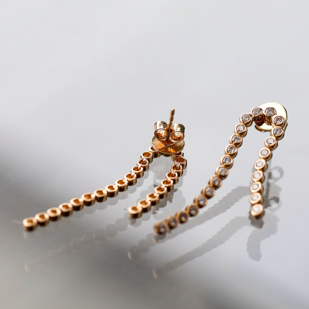 Long Double Diamond Drip Earrings