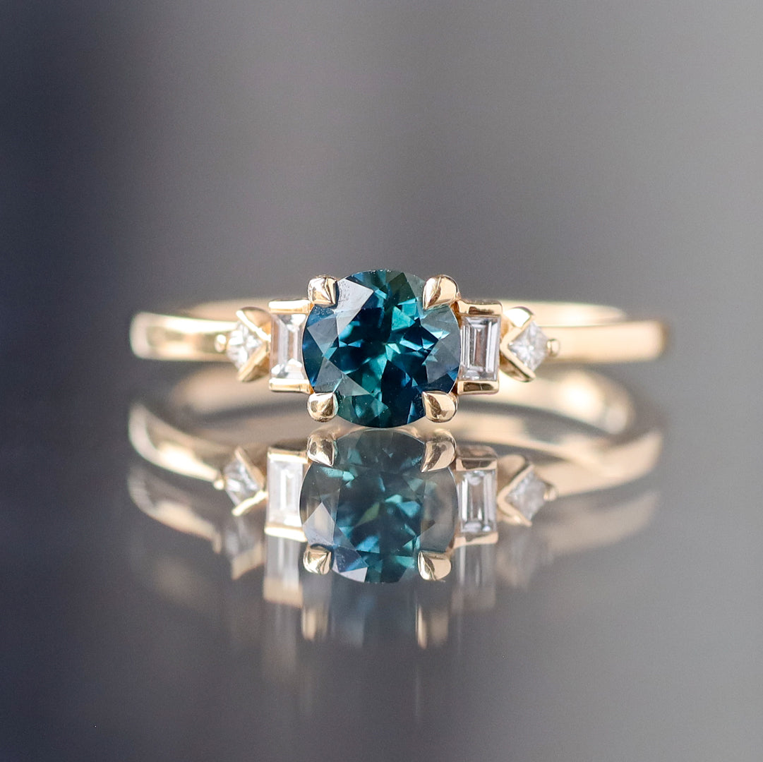 Teal Montana Sapphire Accent Ring