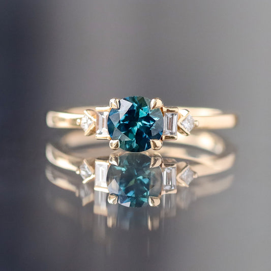 Teal Montana Sapphire Accent Ring