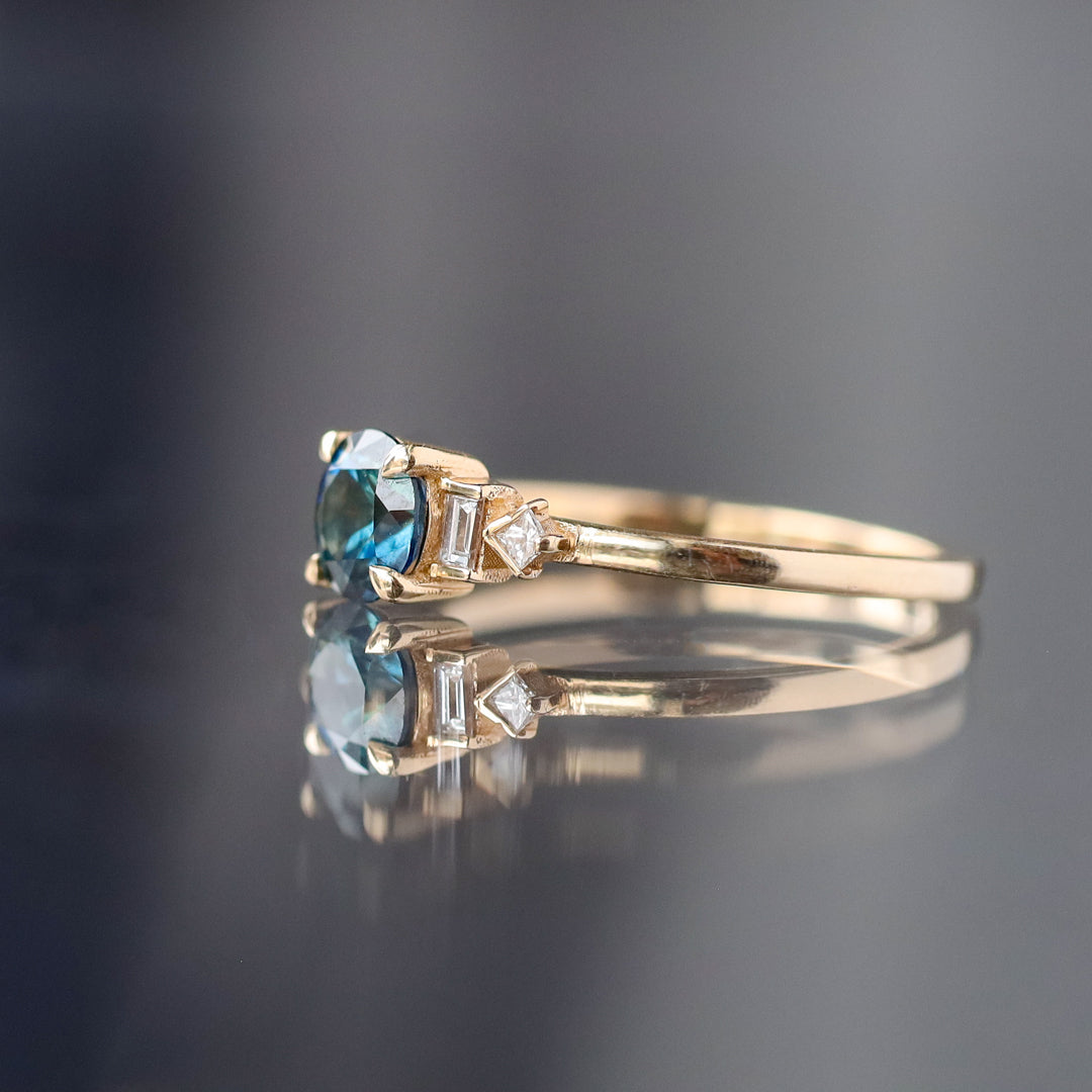 Teal Montana Sapphire Accent Ring
