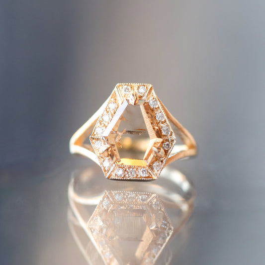 Champagne Shield Portrait Cut Diamond Phoebe