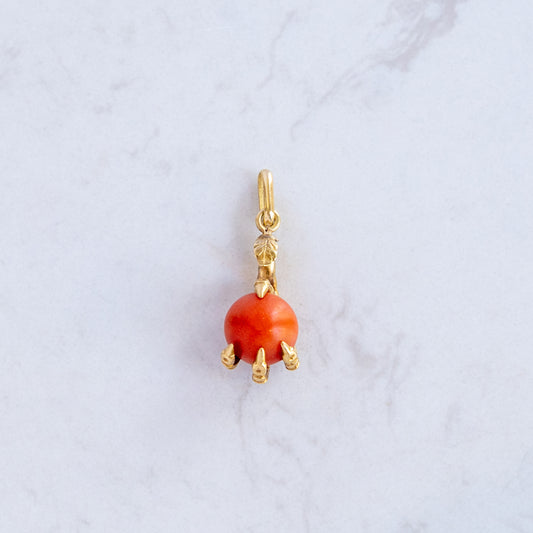 Antique Eagle Claw & Coral Pendant