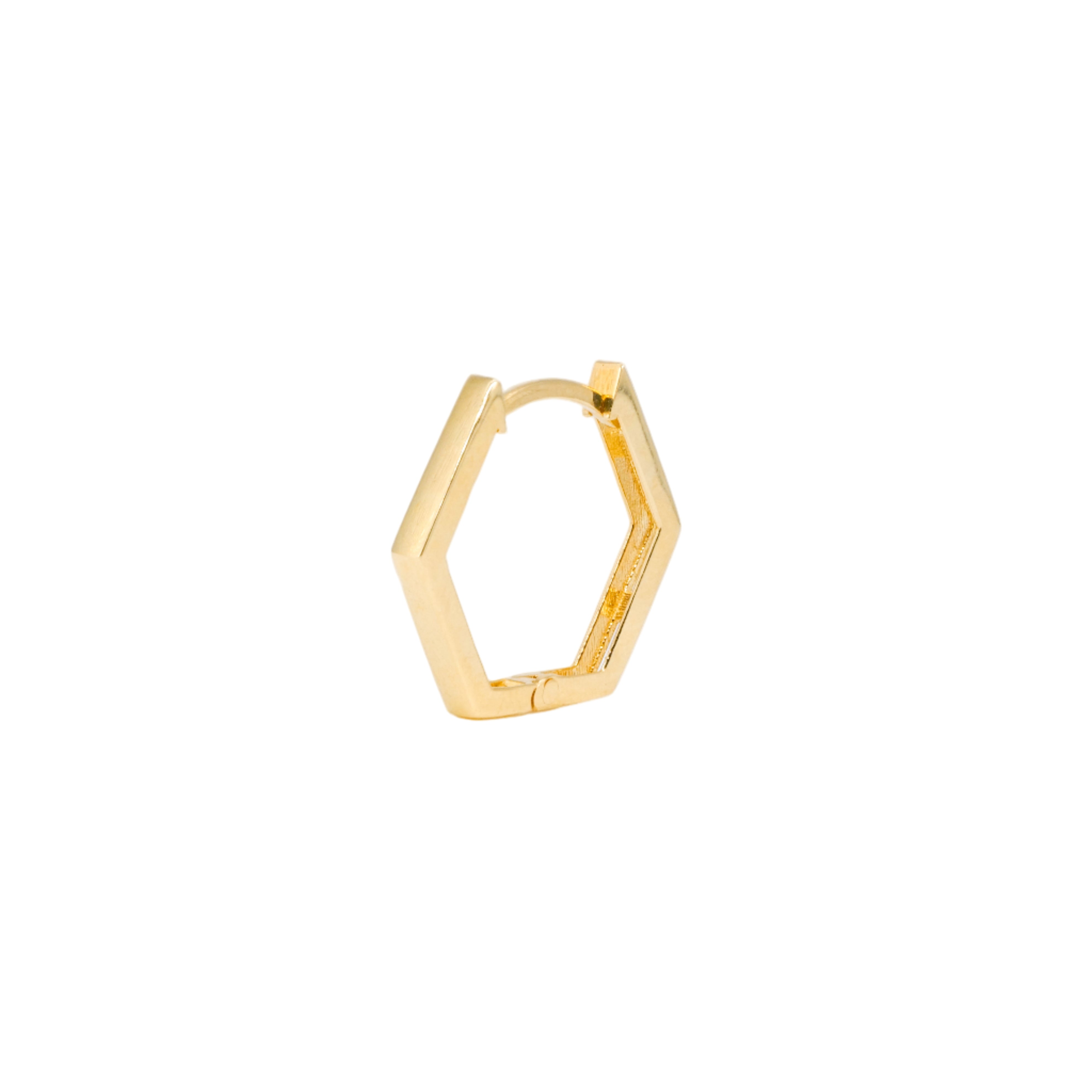 Classic Hexagon Huggie Hoop