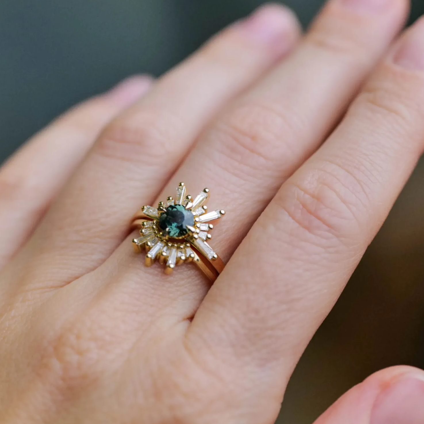 Classic Demi Feu - Peacock Teal Sapphire (1.042ct)