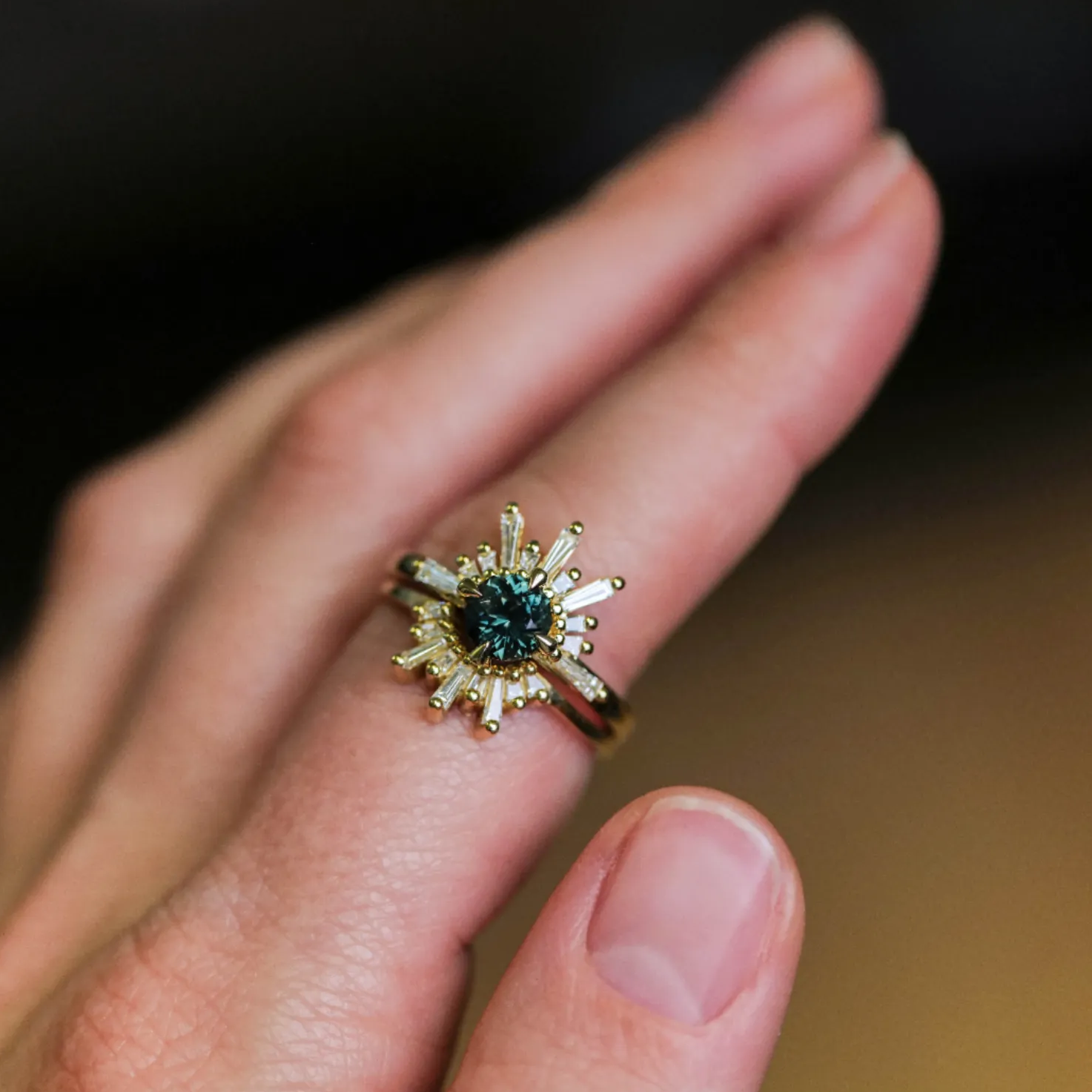 Classic Demi Feu - Peacock Teal Sapphire (1.042ct)
