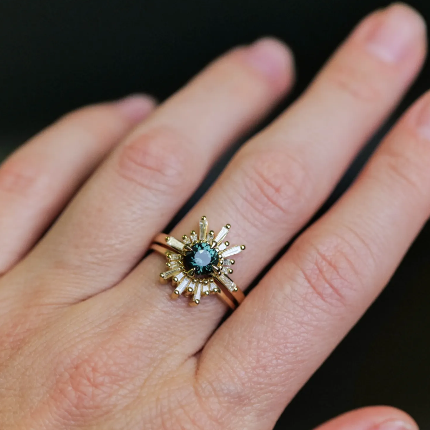 Classic Demi Feu - Peacock Teal Sapphire (1.042ct)