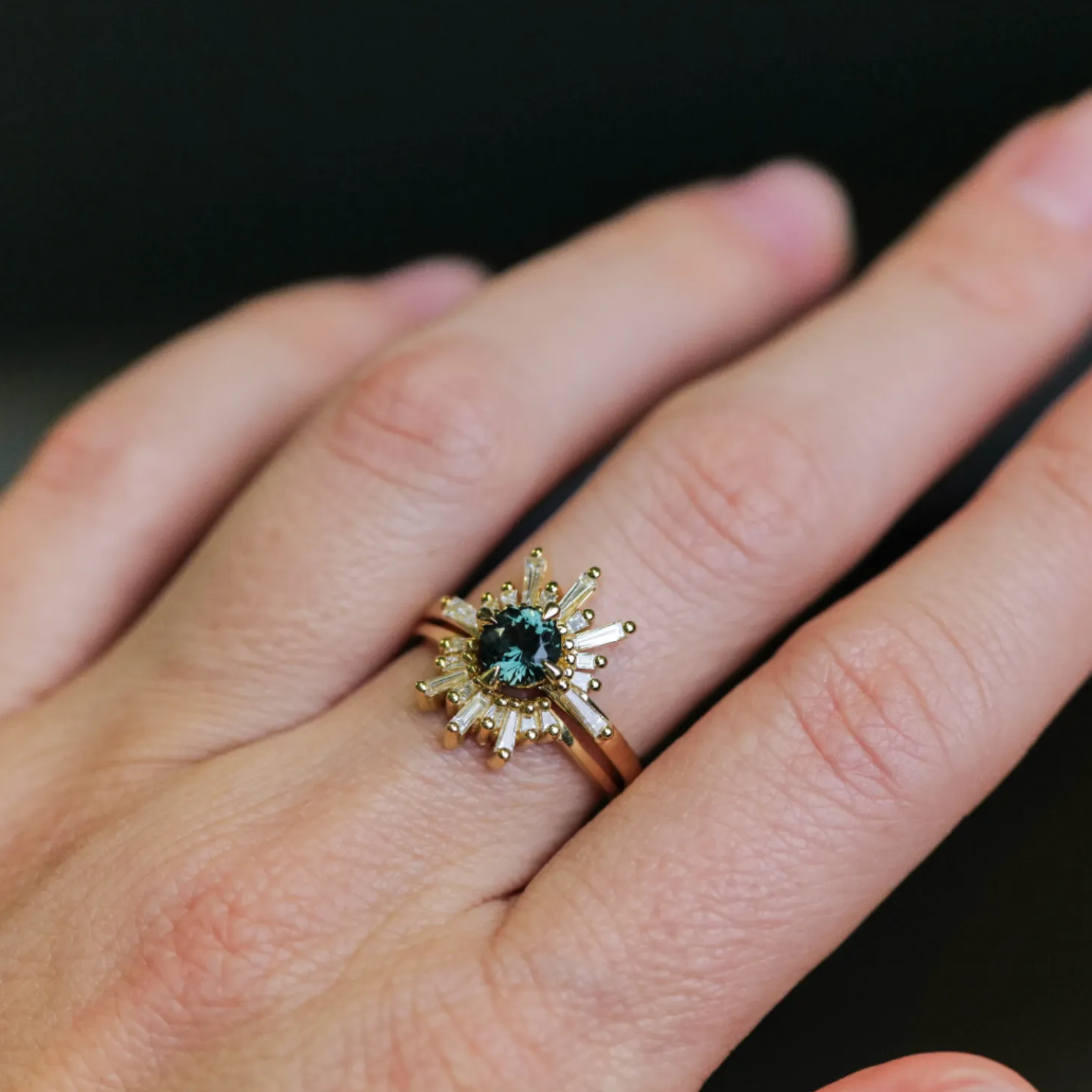 Classic Demi Feu - Peacock Teal Sapphire (1.042ct)