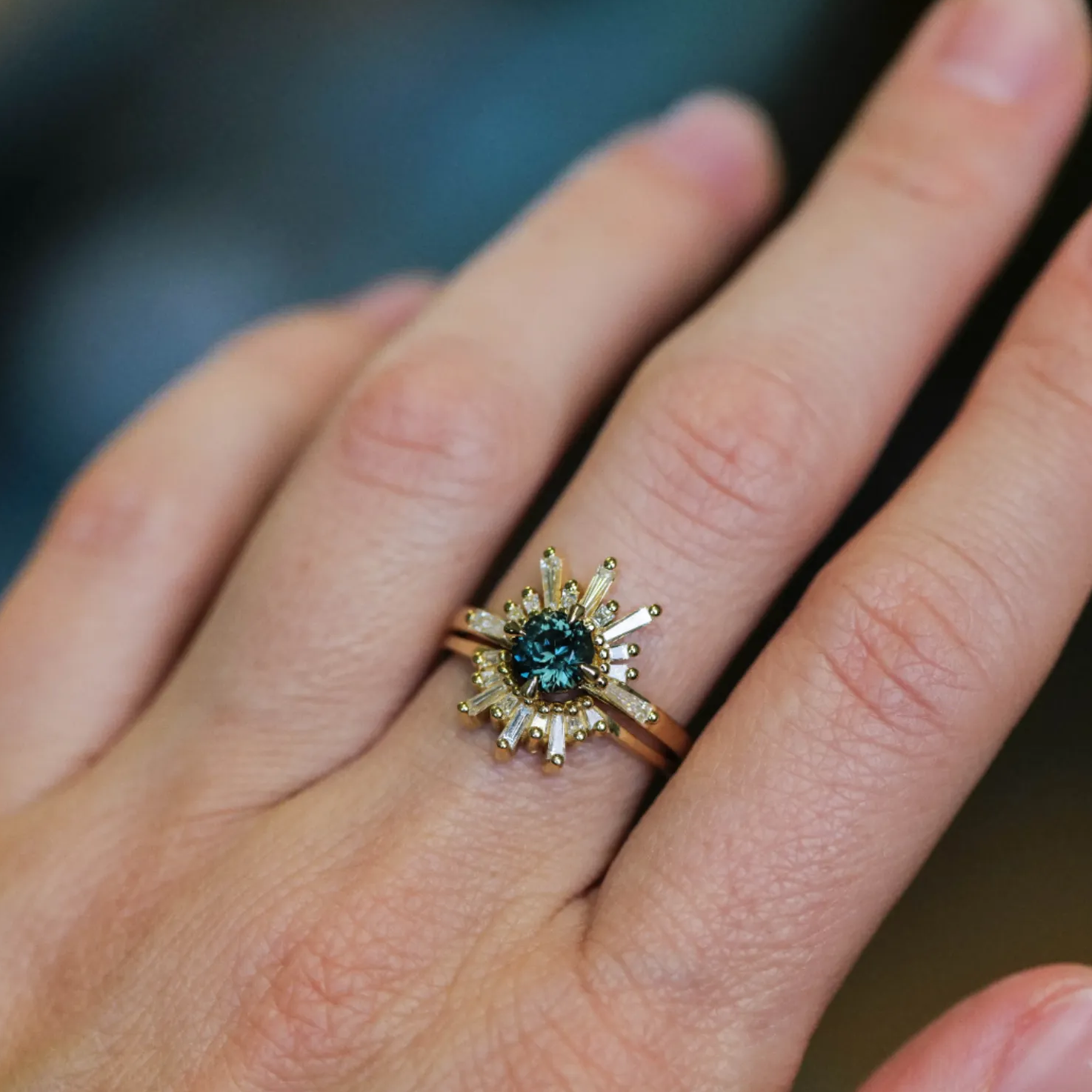Classic Demi Feu - Peacock Teal Sapphire (1.042ct)