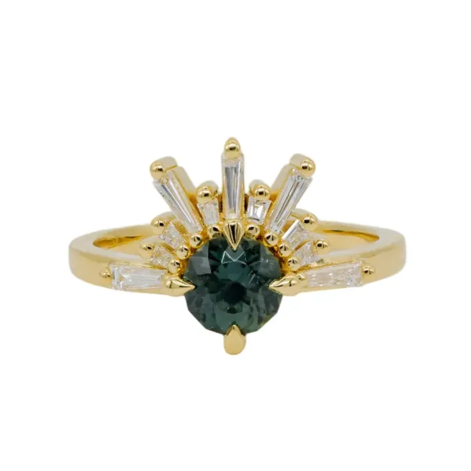 Classic Demi Feu - Peacock Teal Sapphire (1.042ct)