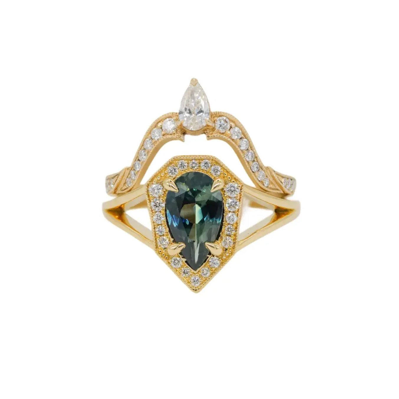 Classic Phoebe Ring - Ink Drop Teal Sapphire (1.287ct)