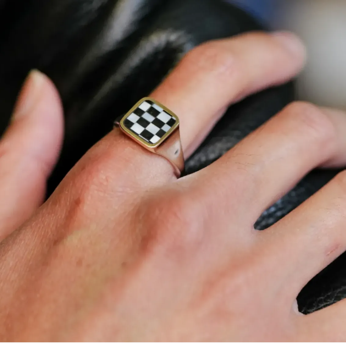 Soft Square Checkerboard Signet
