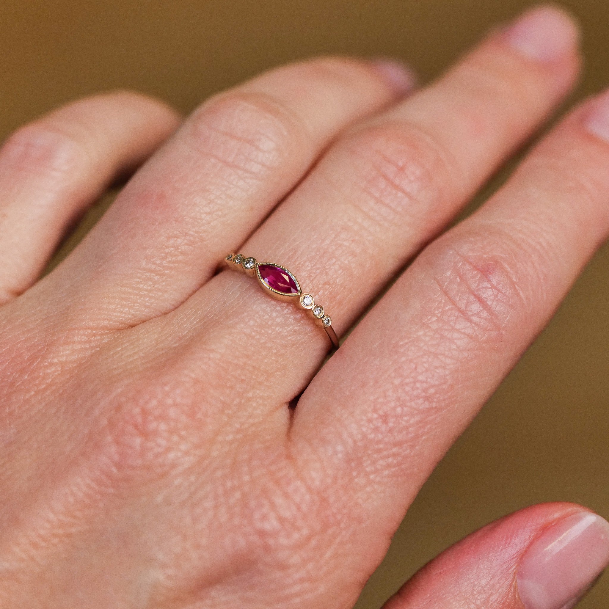 Marquise Eye Ring - Ruby