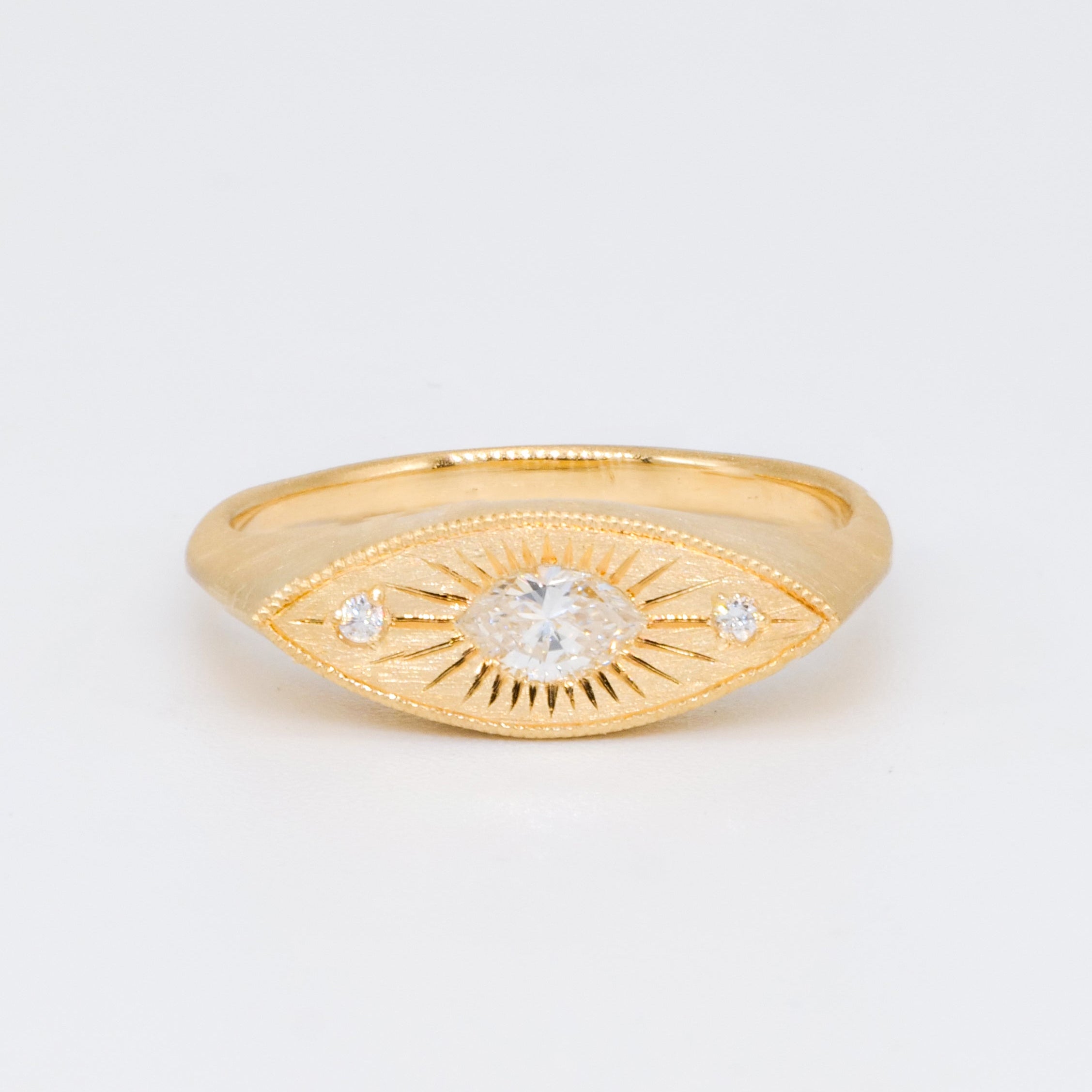 Petite Brilliant Third Eye Ring - Marquise Diamond (0.434ct)