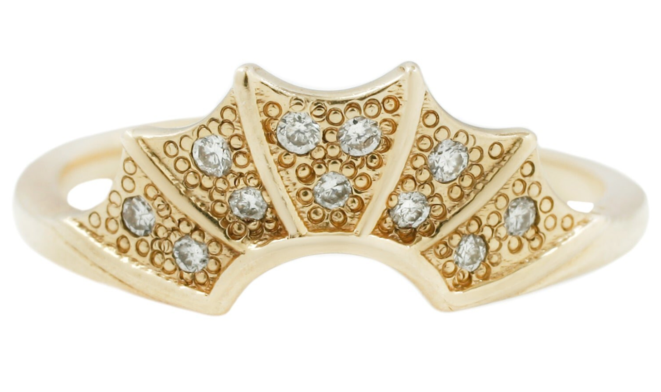 Bat Wing Ring - Pavé