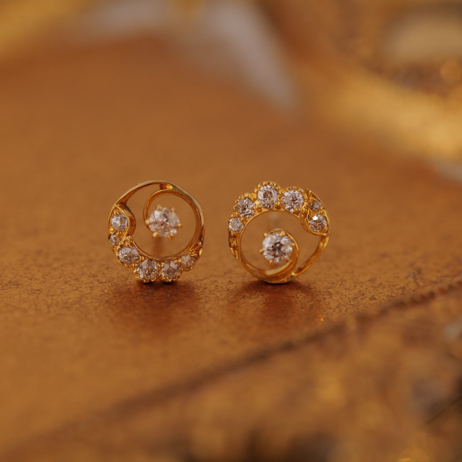 Antique Diamond Swirl Earring