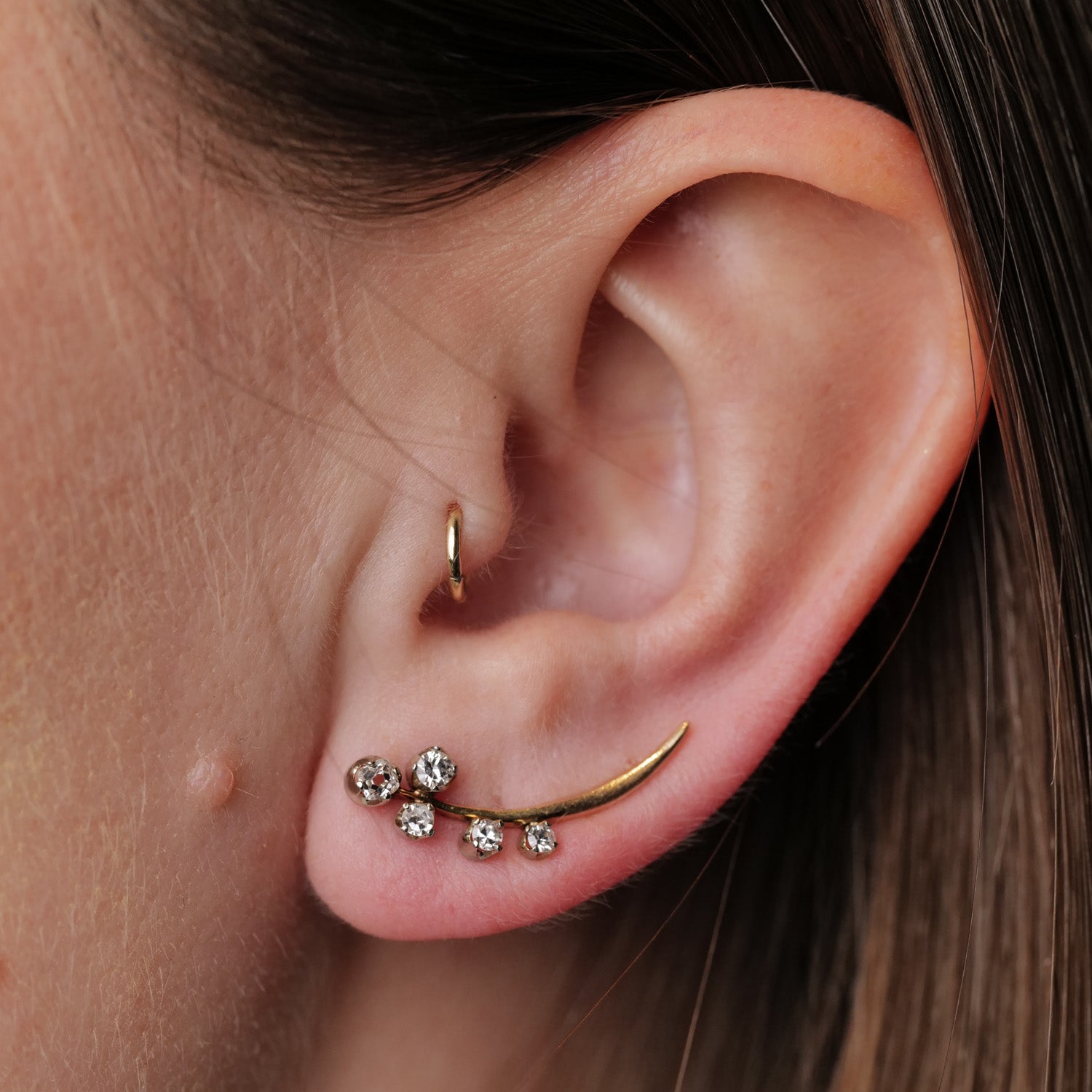 Vintage Diamond Crawler Earrings