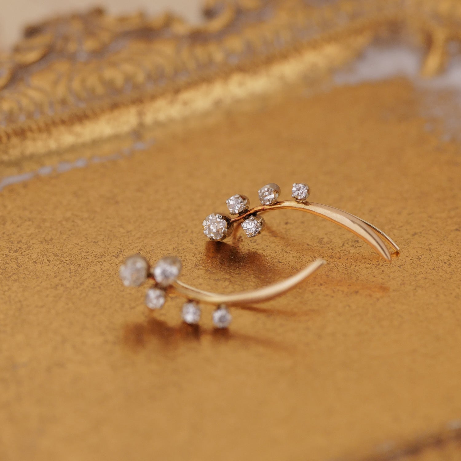 Vintage Diamond Crawler Earrings