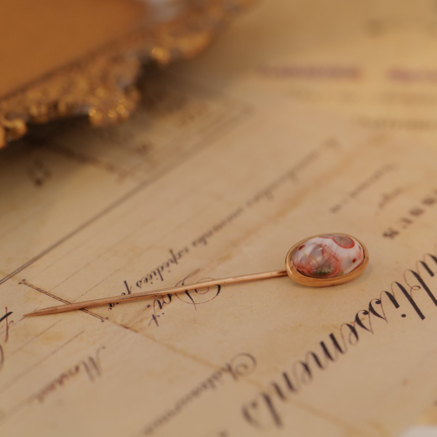 Jasper Cabochon Pin