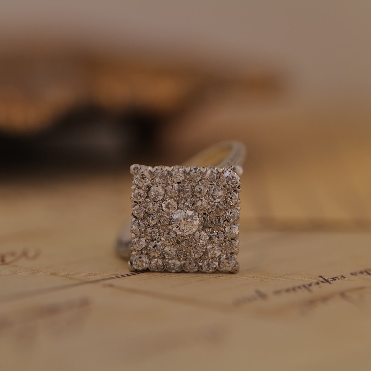 Edwardian Cobblestone Pave Diamond Ring